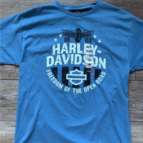 Harley-Davidson Sky Blue Short Sleeve Tee - Picture 1 of 4